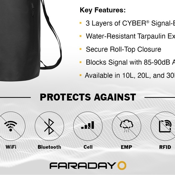 Faraday O Dry 5L Bag Sling Pack – Stealth Black - Picture 7 of 7